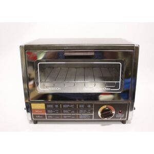 Robeson Deluxe Toaster Oven Chrome Silver Tone Retro Vibe Home Kitchen NEW